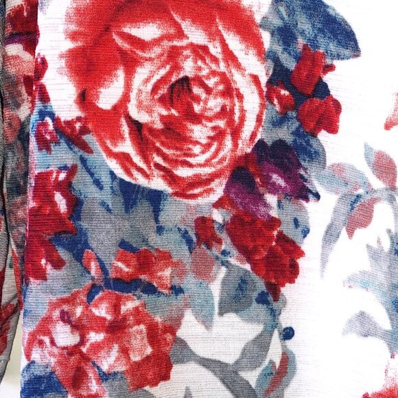 Egy California Floral Lace Detail Short Sleeve Shift Midi Dress Medium - Picture 5 of 10